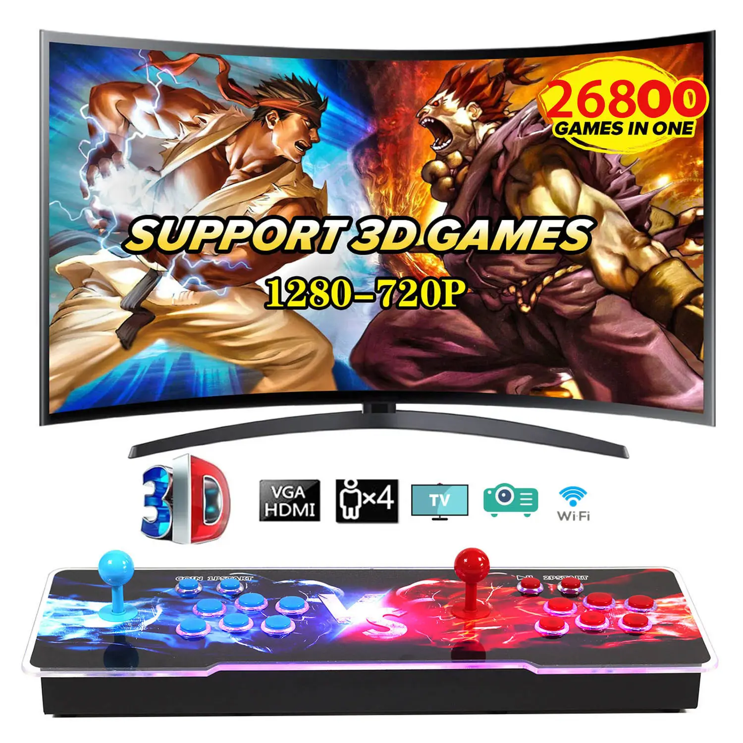 3D Moonlight Treasure Box Home TV Sino-British and Korean arcade nostalgic game Double joystick Pandora