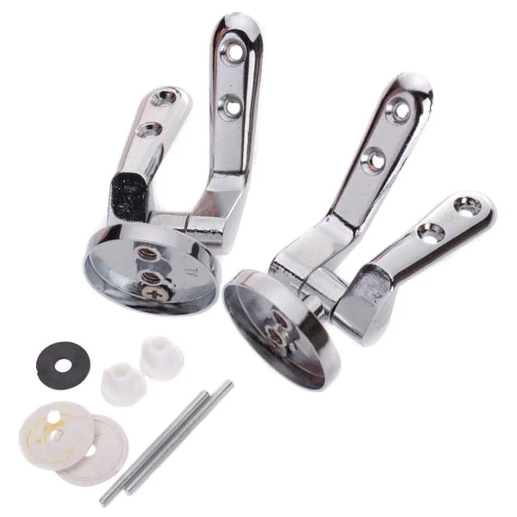 Toilet Seat Hinge Repair Kit Zinc Alloy and Plastic Mountings with Gaskets for Residential Toilet Seat