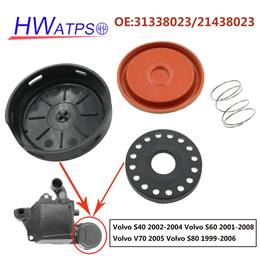 HWATPS PCV Valve Oil Trap Cover Repair Kit With Membrane For Volvo V70 S40 S80 S60 1999-2008 21438023 31338023 High Quality