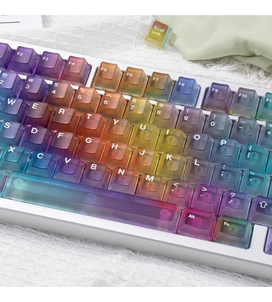 

Rainbow gradual change PC five-sided fog through keycap ai3D process customization original factory suitable for wooting