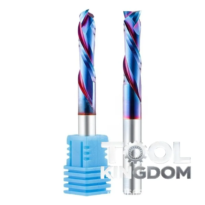 

6mm Coated Double Flute Composite Spiral Router Bit, High Wear Resistance for Double-Sided Veneer, MDF and Solid Wood Panels