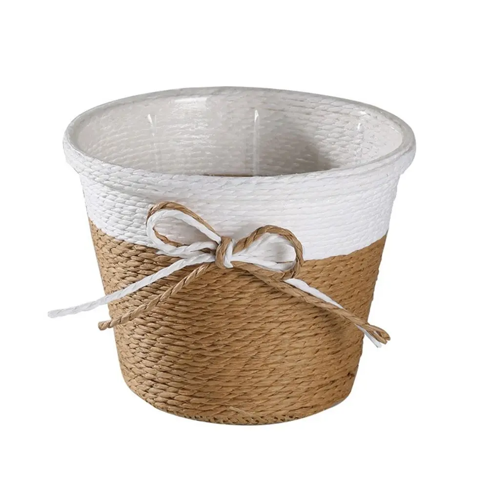

Paper Rope Braided Braided Flower Pot Waterproof Easy to Use Plant Pot Round Shape Square Shape Woven Basket
