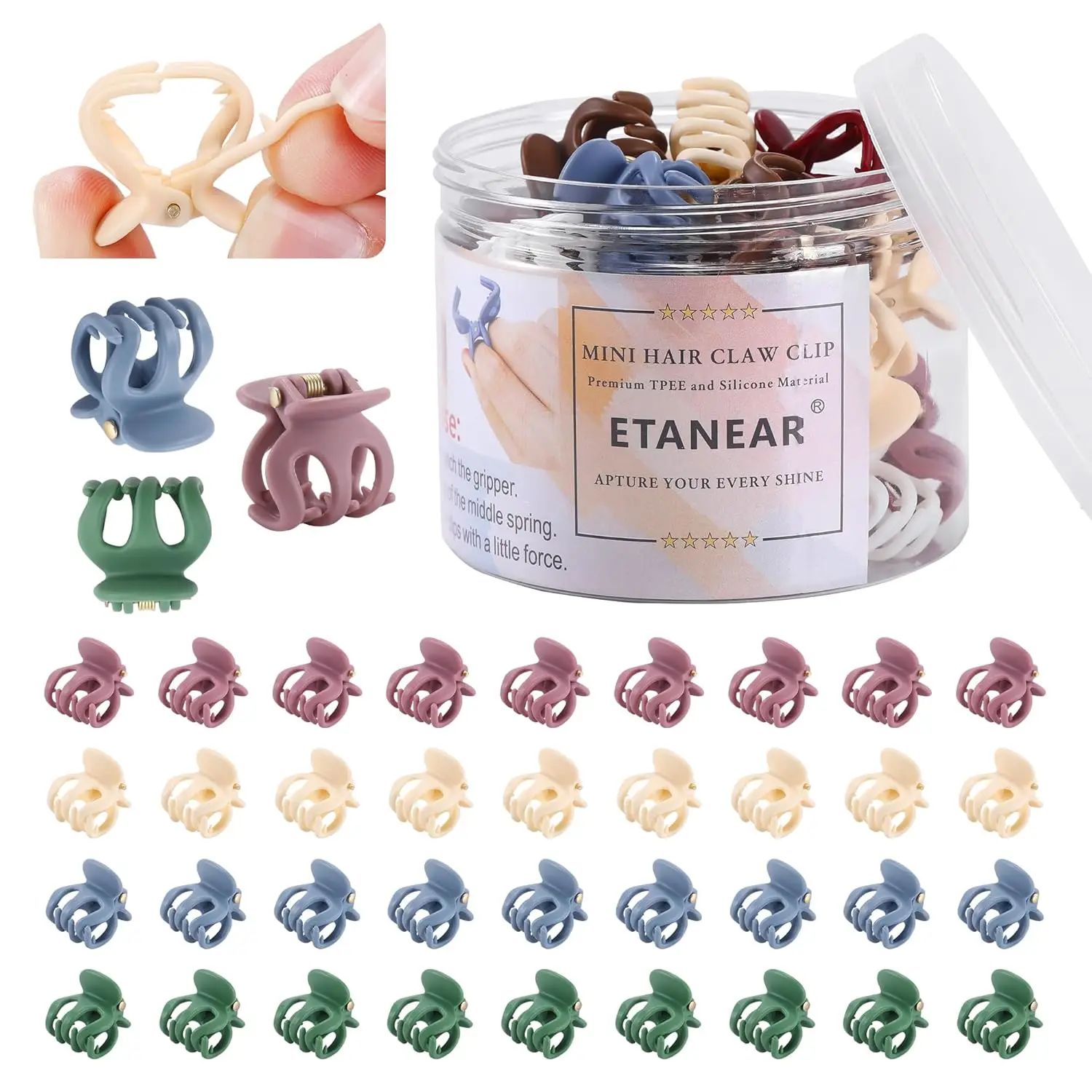 

Набор из 36 мини-заколок для волос, гибкие и неломающиеся, для женщин и девочек, с нескользящим захватом для тонких/густых волос, комфортные на весь день, подарочный набор