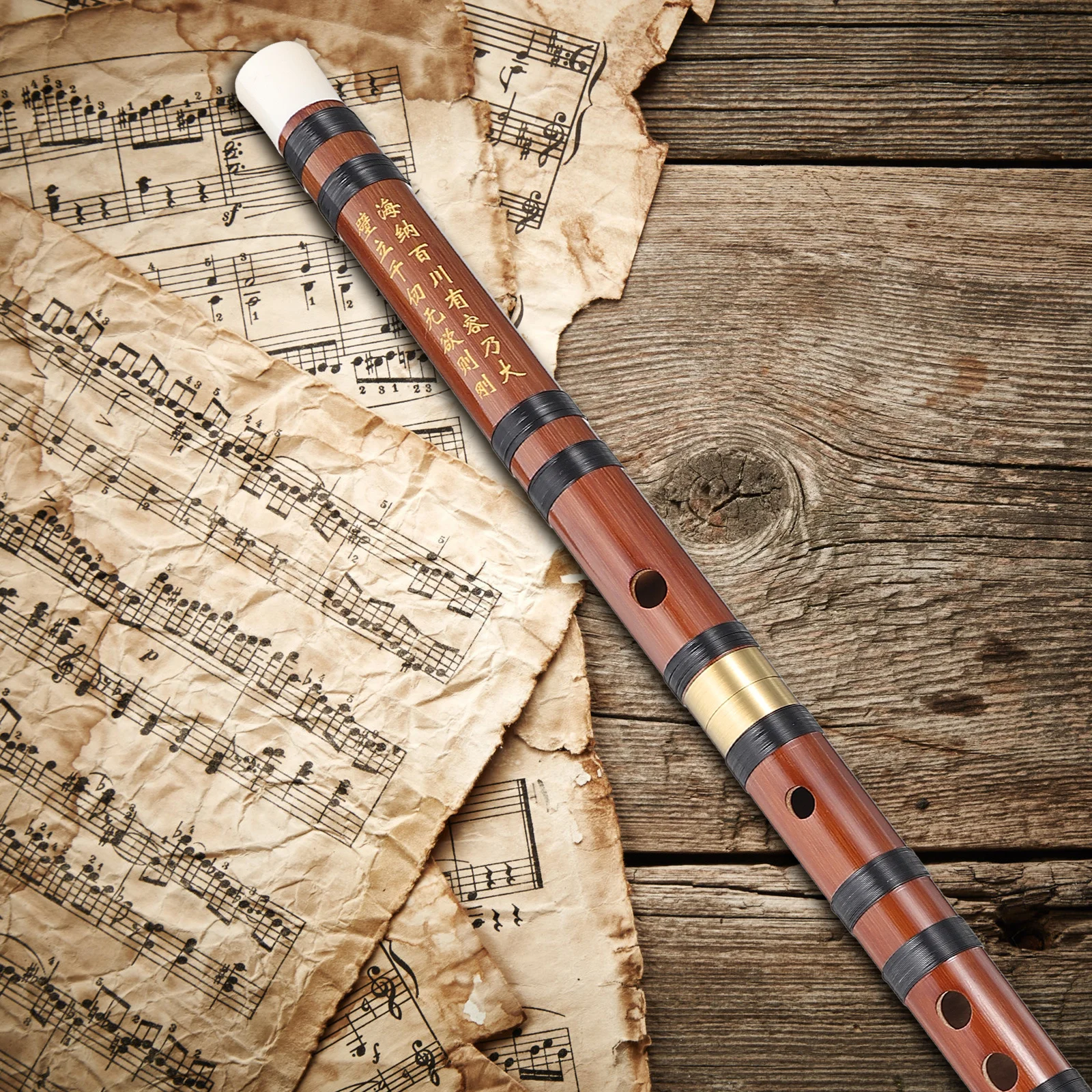 

1Set Portable Bamboo Flute Chinese Style Beginner Students Adults Smooth Glossy Musical Instrument