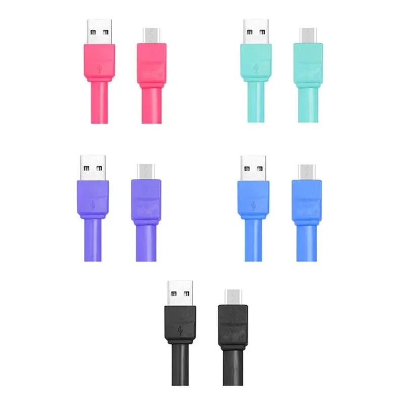 20cm Mini Short USB Charger Cable Micro Flat Candy Color Charging Data Sync Cable For Phone Type C Android Cellphone USB C Cord