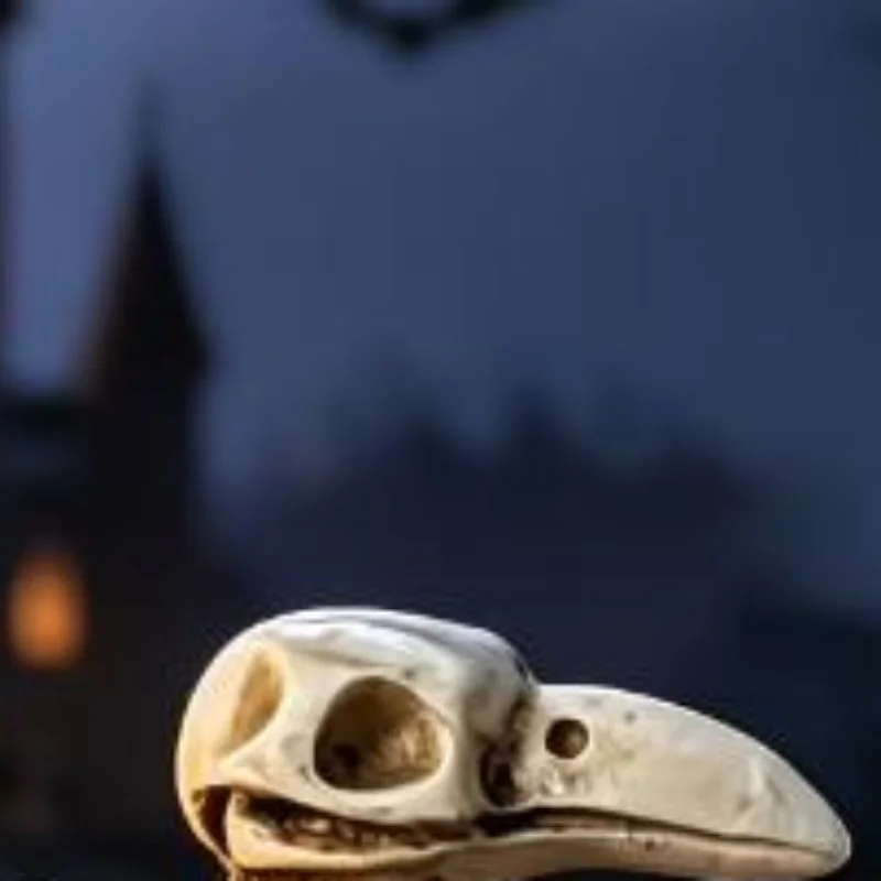 3pcs Skull Crow Miniature Model Halloween Resin Statue Dollhouse Home/Garden Scene Ornament Photography Prop Horror Atmosphere