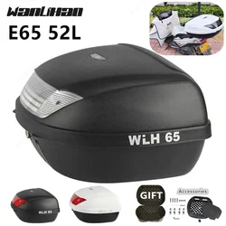 WLH E65 52L Motorcycle Trunk Extra Large Capacity Electric Vehicle Toolbox Motorcycle Rear Shelf Storage Box Motorcycle Box