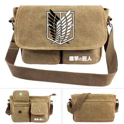 Attack on Titan Canvas Handbag Shoulder Bag Japan Anime Crossbody Bag Messenger Bags Shoulder Bag Cartoon School Book Tote Gift