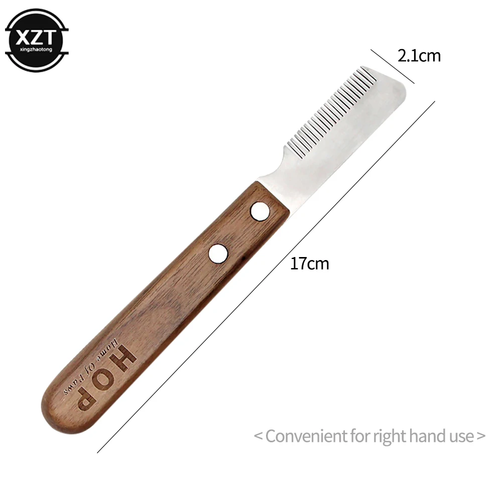 Professional Grooming Dog Comb Stainless Steel Wooden Handle Stripping Knife Pet Hair Remover Pluck Excess Undercoat accessories