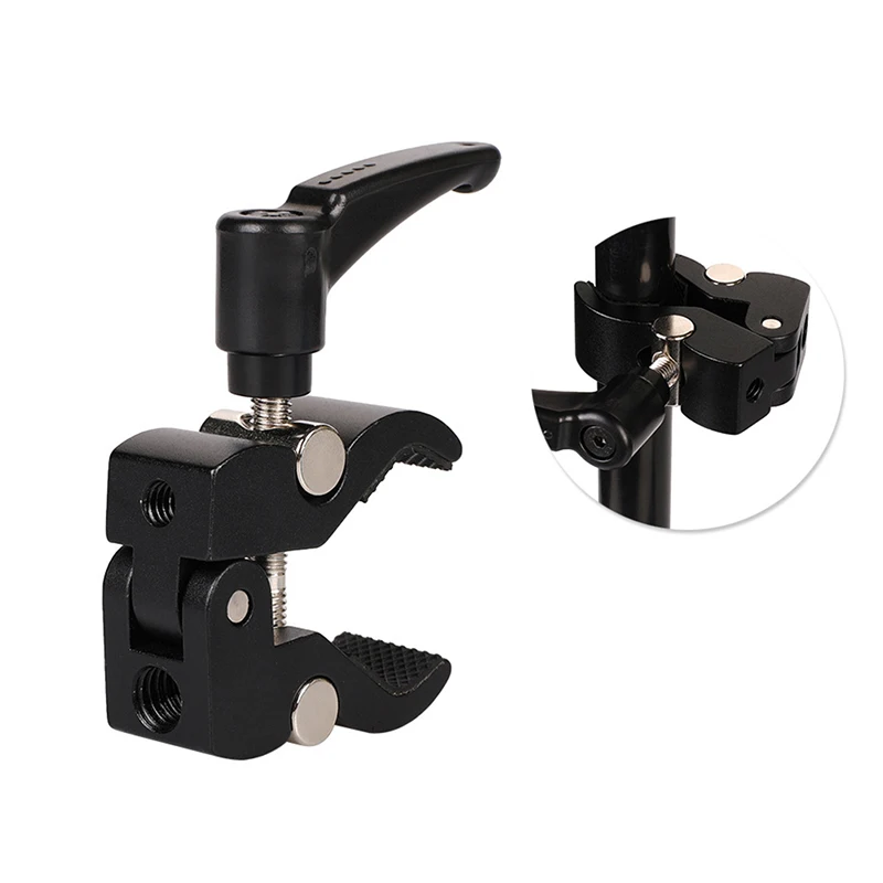 1Pc Hawk Mouth Pliers With Magic Arm Thread Clamp Crab Pliers Clip Black Bite Fixing Clip For Camera Photography Accessories