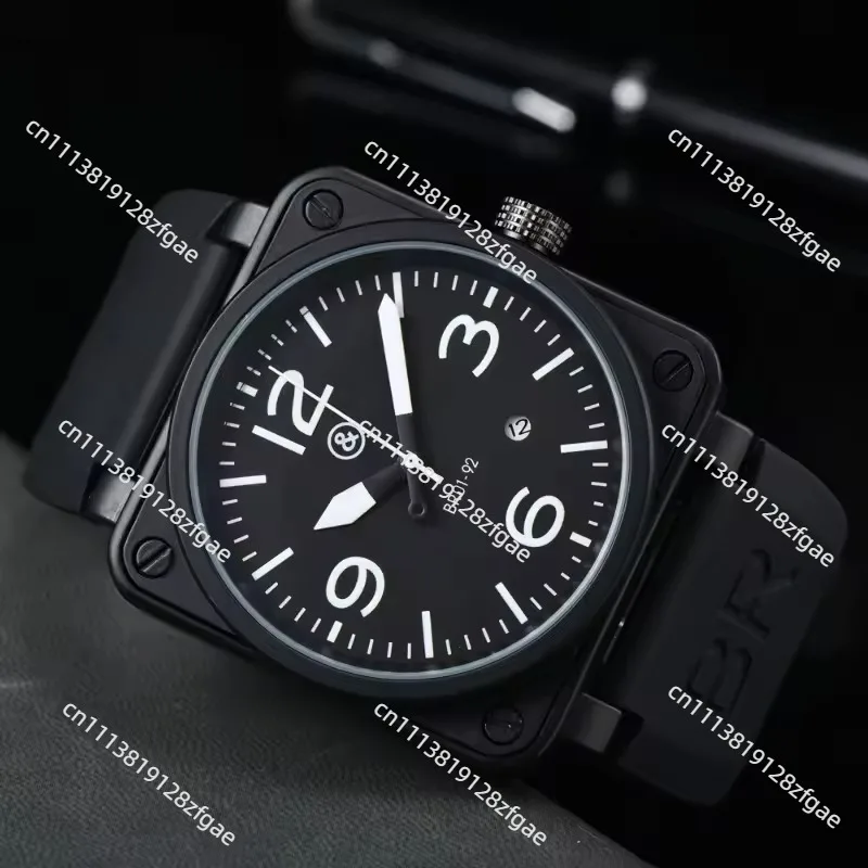Fully automatic mechanical watch with calendar, high-quality stylish square casual watch