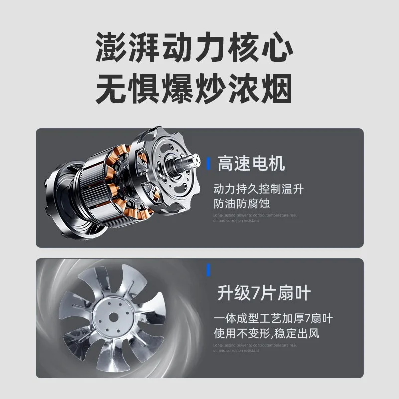 220V Smoke Hood Large Suction Exhaust Fan Kitchen Range Hood for Rental Apartment