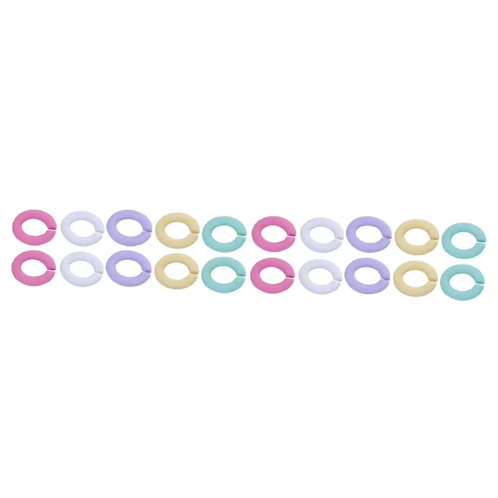 

20pcs Acrylic Jewelry Accessories Colored Chain Link Charm Buckles Connectors Ring Lightweight Durable DIY Craft Bracelet Phone