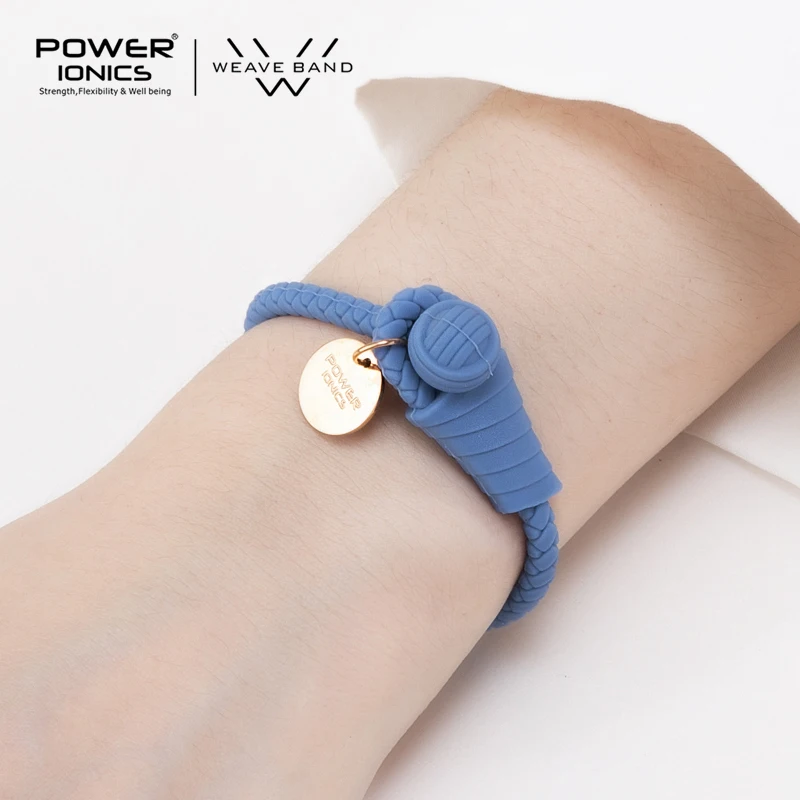 Power Ionics NEW WEAVE BAND Womens Waterproof Ions and Germanium Sports Fashion Bracelet Free Lettering Gifts