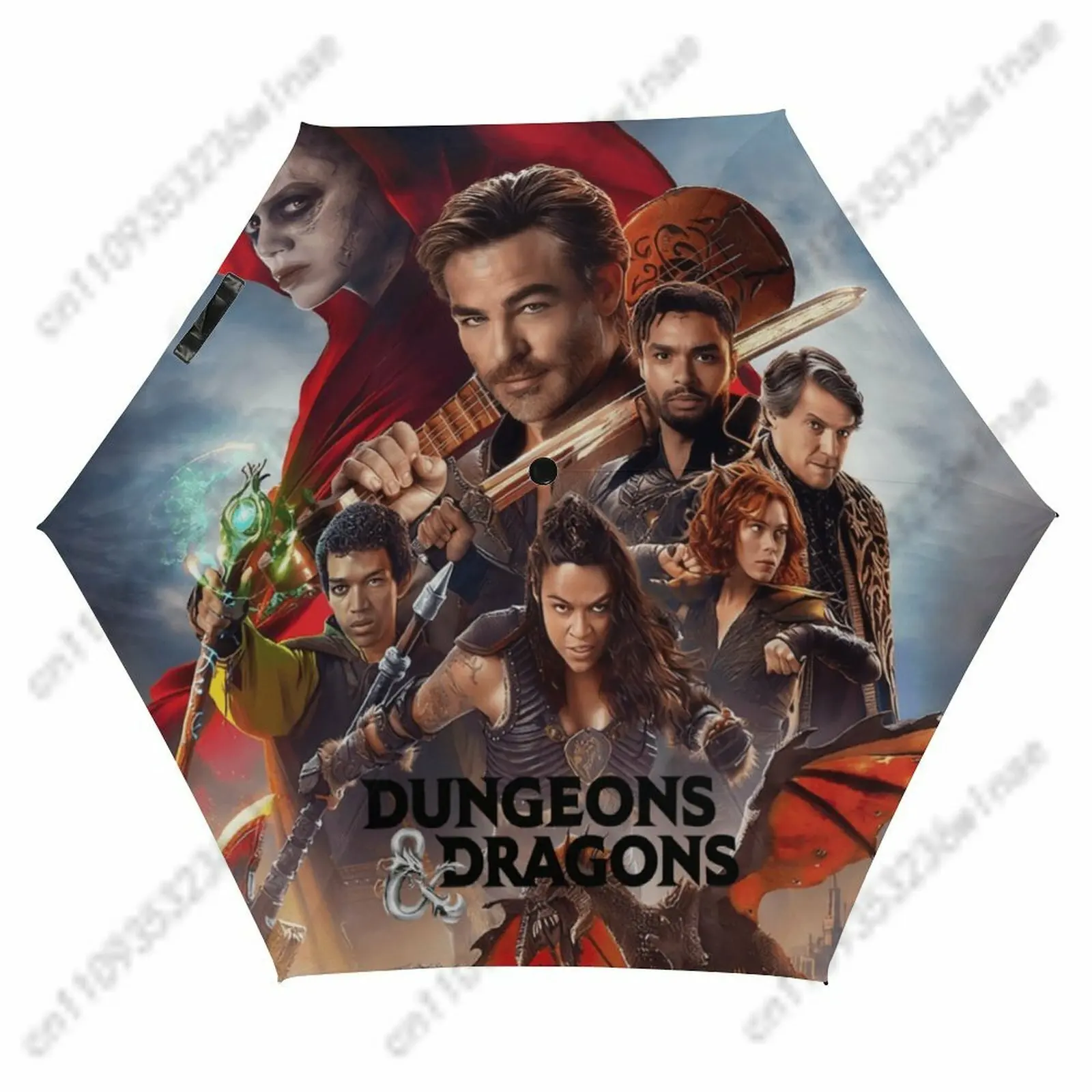 

Dungeons Dragons 5 Fold Umbrella Men Women Windproof Waterproof Folding Umbrella Lightweight Portable Sun Cosplay Umbrella
