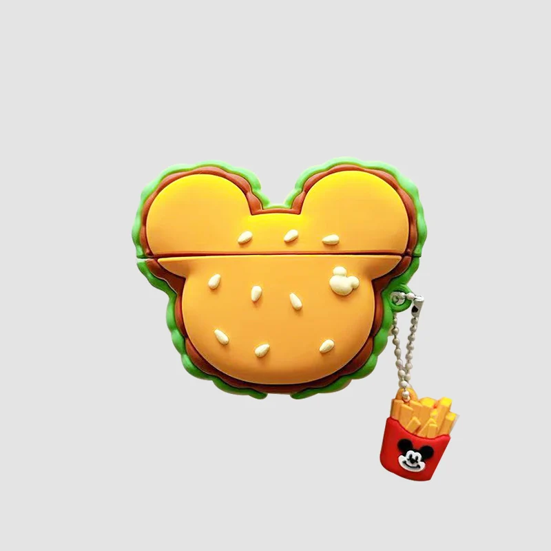 Mickey head Burger For Airpods 1 2 3 4 Pro Pro 2 Silicone Earphone Case Accessories Cover