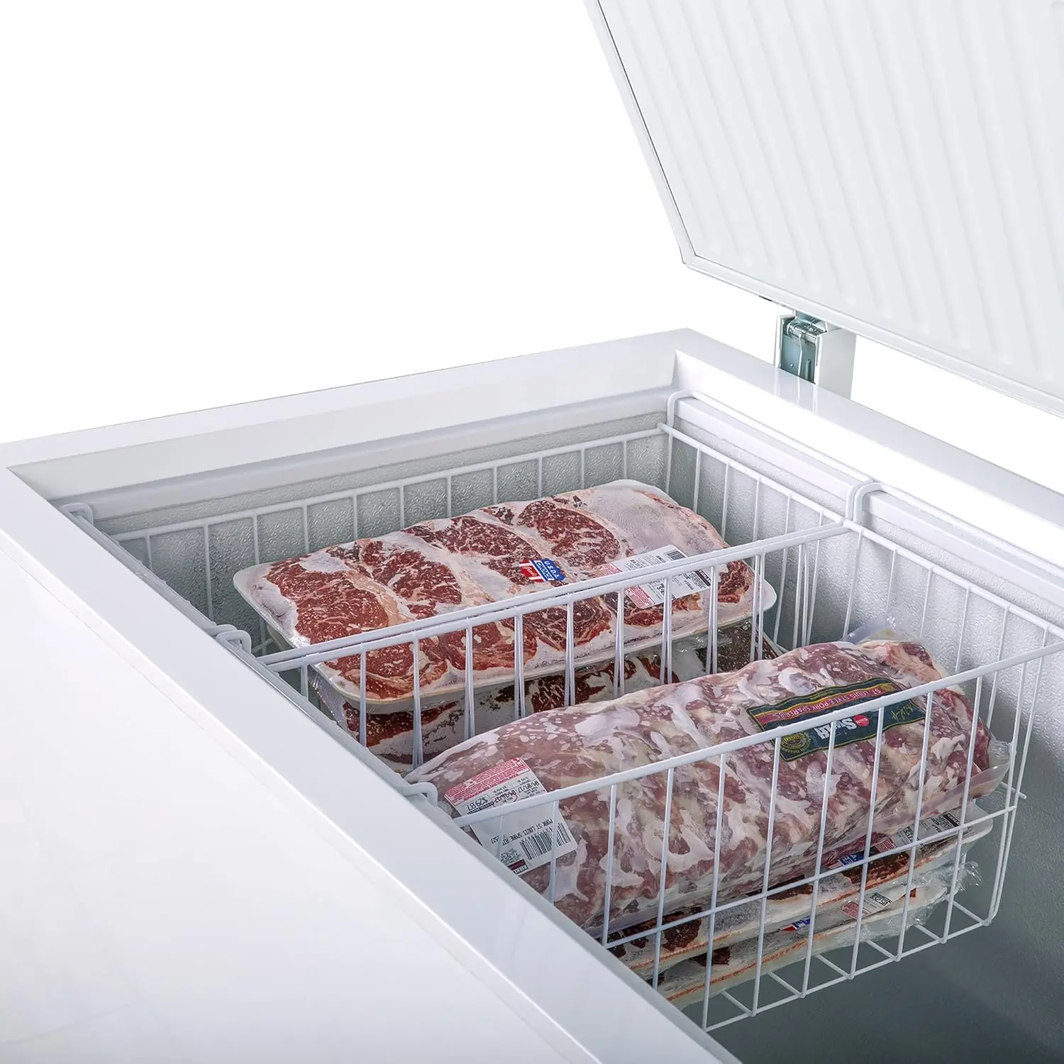 Chest Freezer Sub Zero Commercial Freezer with Split Top Double Locking Lids Indoor or Outdoor Ready for Garage Basement