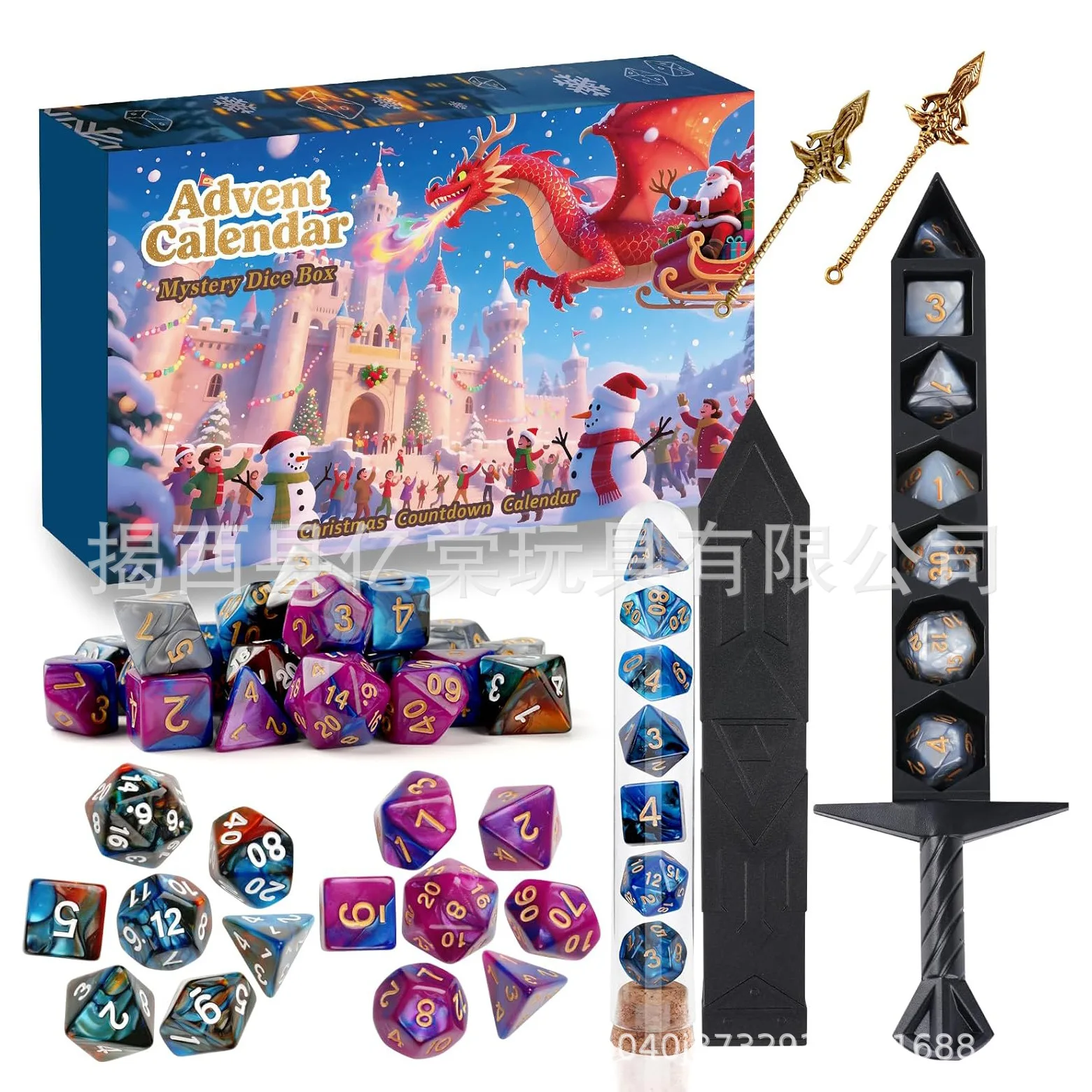 

2025 New Advent Calendars Christmas 24-Day Mystery DND Dice Box Advent Calendar Role Playing Table Game