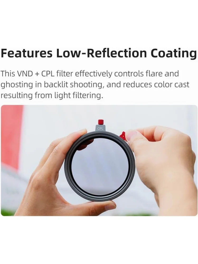 Kase Optimizer Vari ND III CPL Screw-in Filter 1.5-6 Stop Multicoated Tempered Glass Anti-Flare Low Reflection