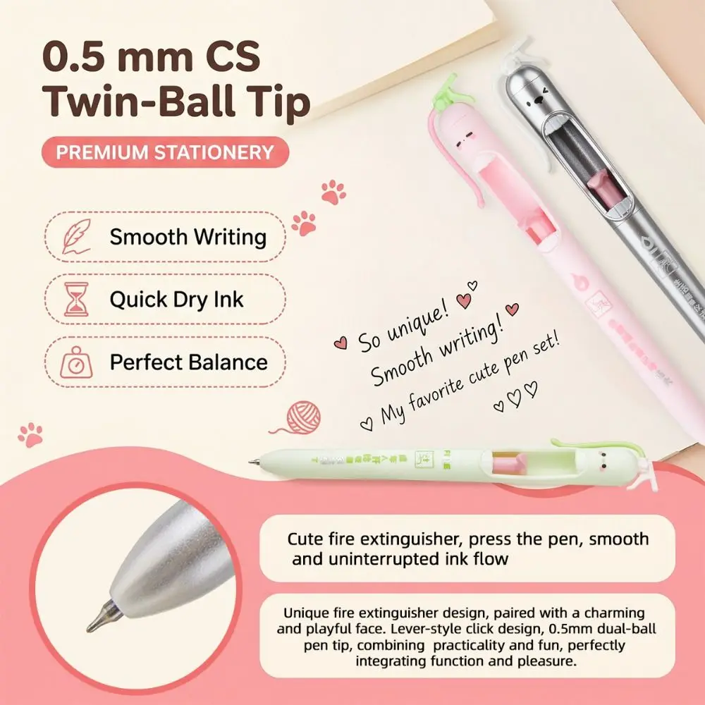 4Pcs Creative 0.5mm Relax Switch Pens Smooth Writing Anti-Anxiety Fidget Clicker Gel Pen Study Tool for School Students