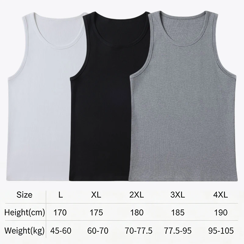 Men Cotton Slim Fit Tank Tops Vest Workout Sleeveless T-Shirts Summer Comfortable Gym Fitness Running Sports Tops
