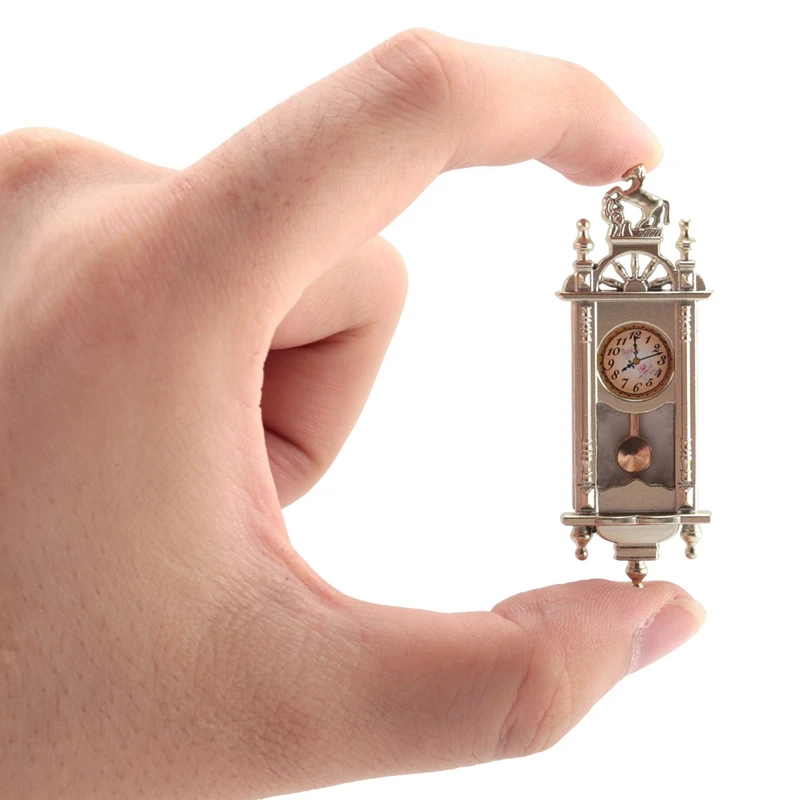 1/12 Dollhouse Scene Mininature Roman Clock Pendant Clock Living Room Wall Clock Decoration Doll House Accessories