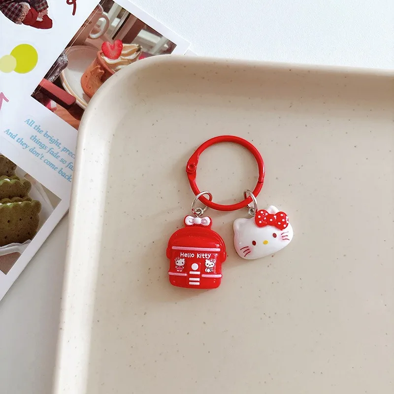Kawaii Hello Kitty Portachiavi Ciondolo Zaino Accessori Simpatico cartone animato Anime Giocattoli Decorazione desktop Ragazza Studente Regalo all'ingrosso