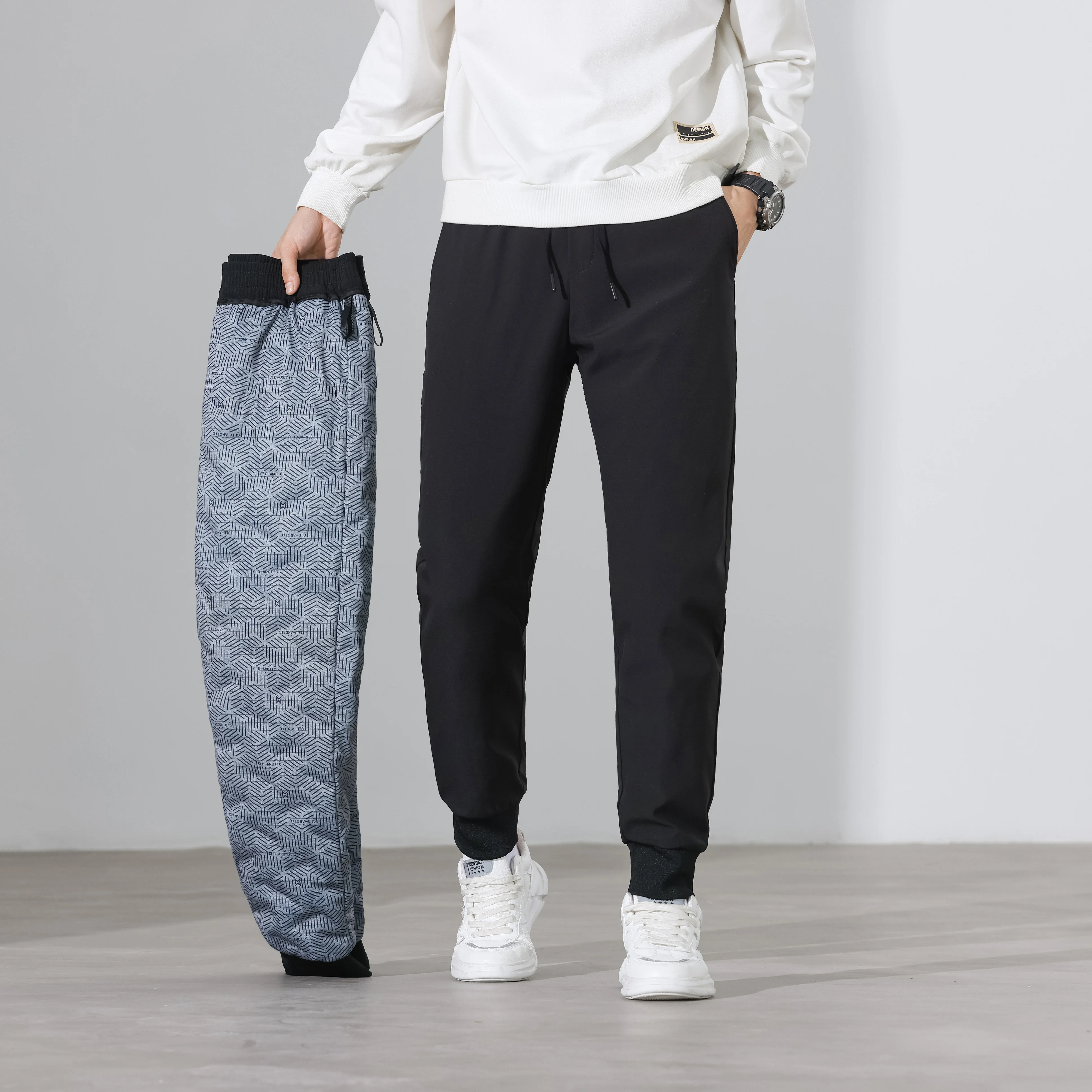 

Real 90% Goose Down Pants High Quality Men Winter Thick Elastic Warm Throusers Outdoor Casual Black Thermal Goose Duck Pants