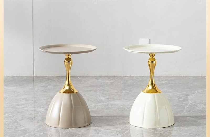 Living room sofa high-end mobile small side table round small coffee table
