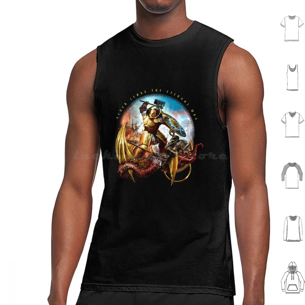 Stormcast Eternals Never Cease. Tank Tops Print Cotton Stormcast Eternals Never Cease