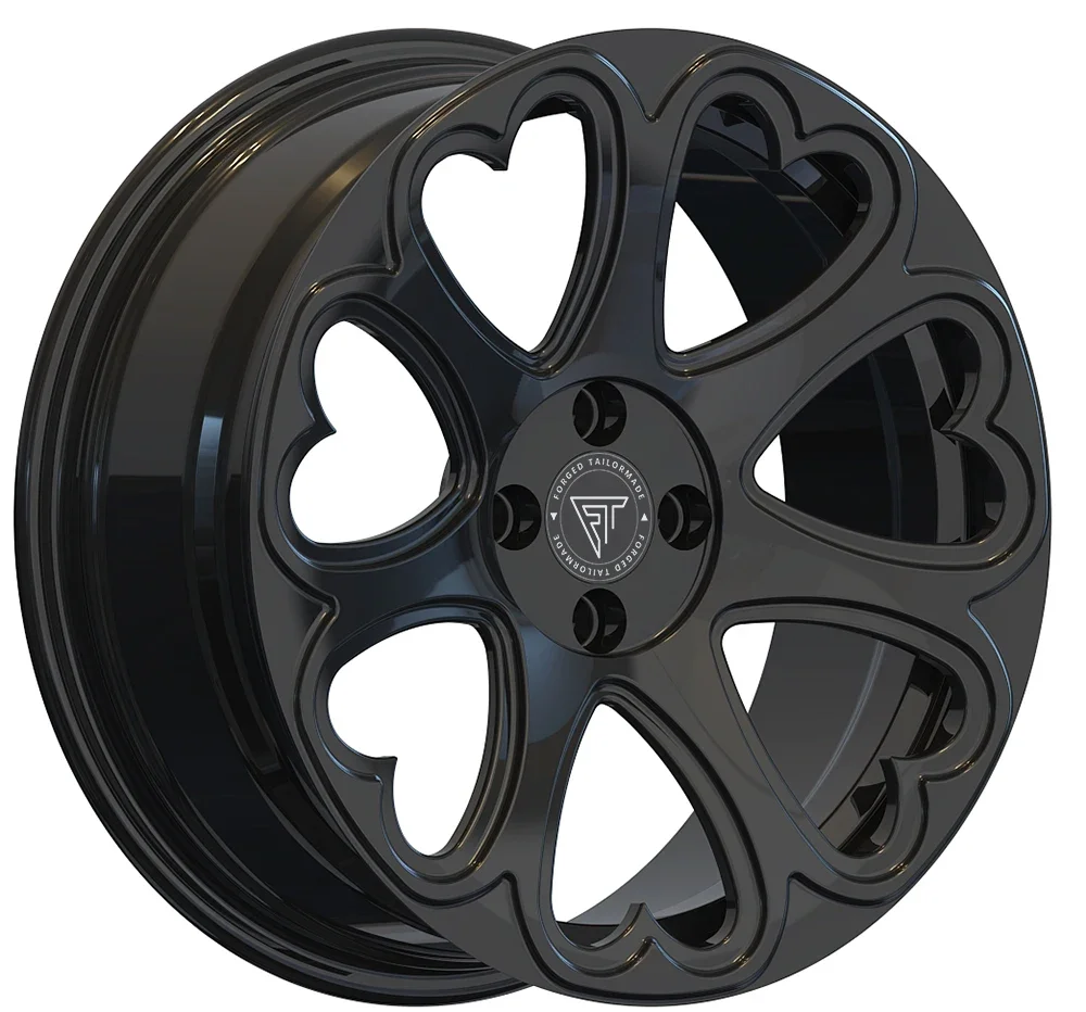 

Custom black Heart Shaped 7 Spoke Car Wheel Rims Passenger Car Wheels Forged Alloy Wheels 5*112 19 Inch for Audi A3