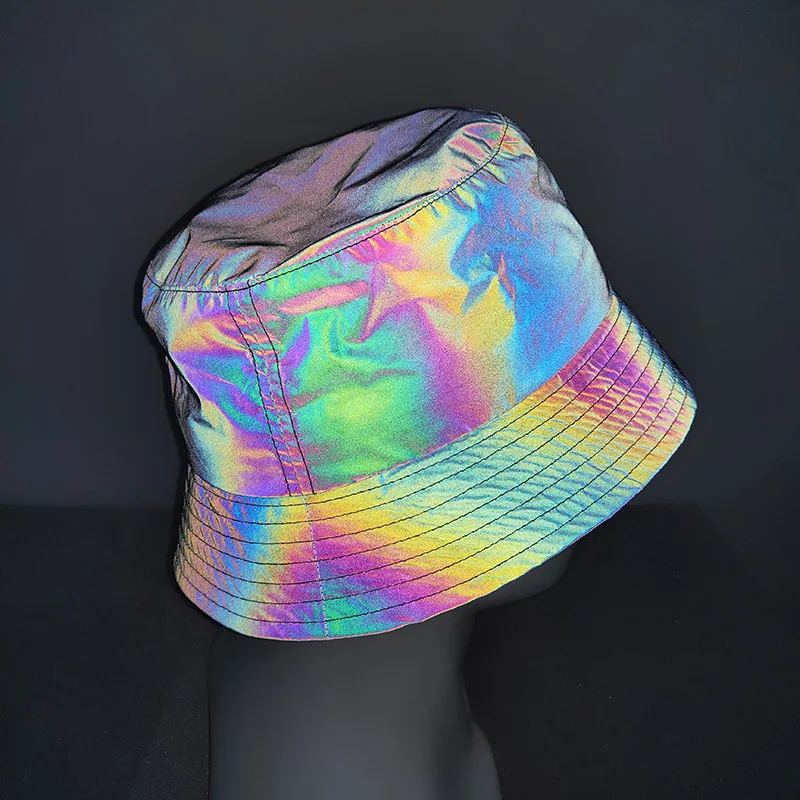 2024 Four Season Men Women Colorful Reflective Night Fishing Bucket Hat Y2K Harajuku Hip Hop Outdoor Sport Sun Hat gorras Шляпа