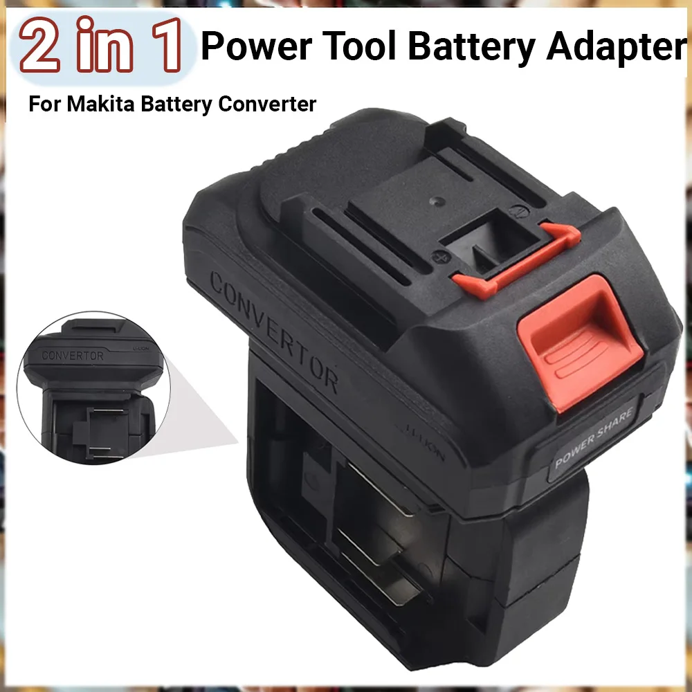 Pour convertisseur de batterie Makita 2 en 1, adaptateur de batterie pour outil électrique, Double capacité de la batterie, adapté aux perceuses et aux clés à percussion