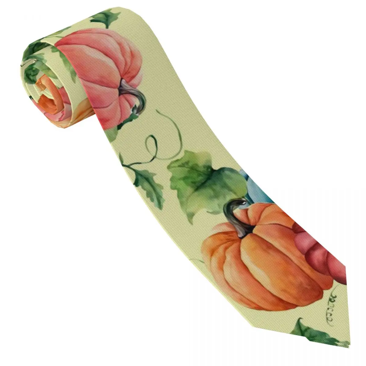 Men's Tie Pumpkins Print Neck Ties Orange and Blue Cool Fashion Collar Tie Design Daily Wear Party Quality Necktie Accessories