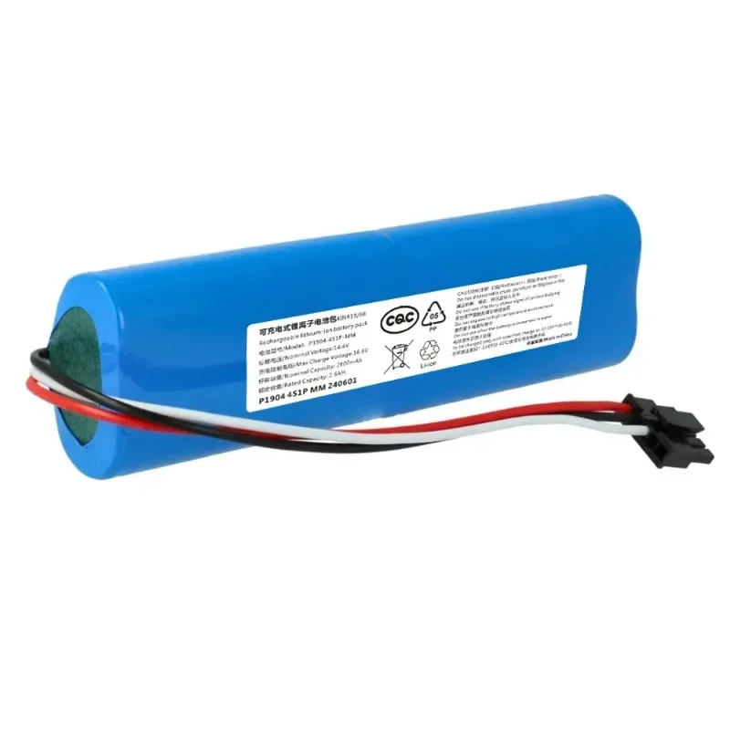 For Xiaomi S10 Robot Vacuum S10 Mijia Vacuum-Mop P Conga 3290 3390 3490 14.4V 2600mAh Rechargeable Li Ion Battery.