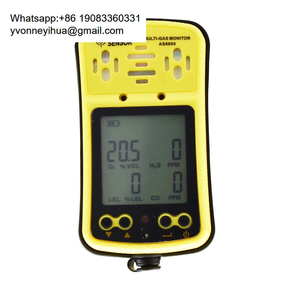 Smart Sensor AS8900 Portable Multi Gas Detector Monitor 4 In 1 O2 H2S CO Combustible Gas Oxygen Hydrogen Sulfide Carbon Monoxide