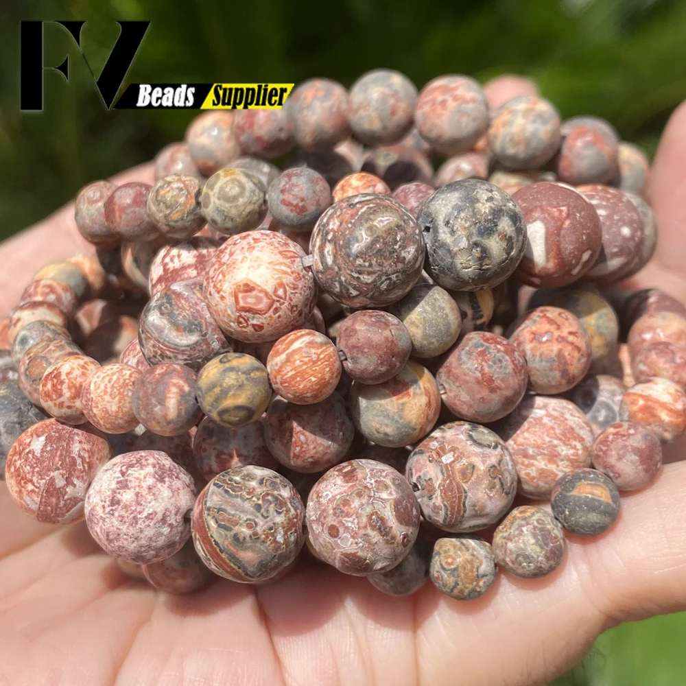 4/6/8/10mm Frosted Natural Leopard Skin Jasper Stone Beads For Jewelry Making Findings Matte Loose Beads Diy Bracelet Accessory