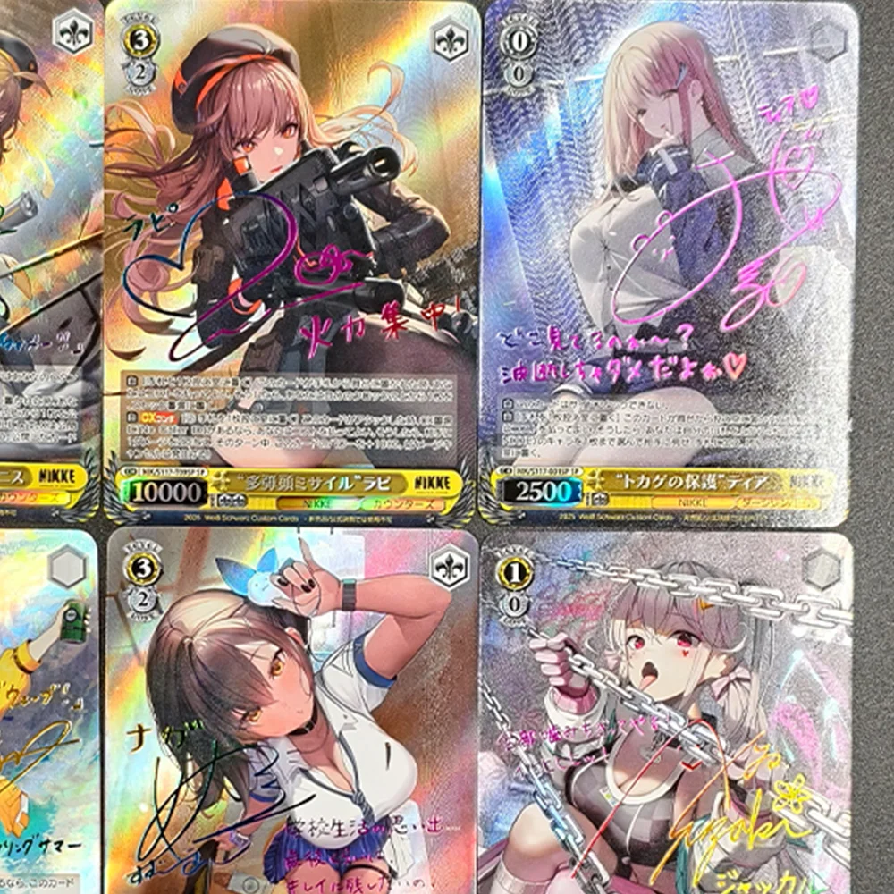 BLUBU Anime Weiss Schwarz carte de Collection Nikke la déesse de la victoire Signature carte bronzante Texture réfractive Flash cadeaux