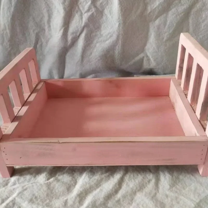 دعائم تصوير استوديو لحديثي الولادة - سرير خشبي للأطفال + إكسسوارات أطفال تذكارية رائعة لصور الأولاد والبنات الرضع