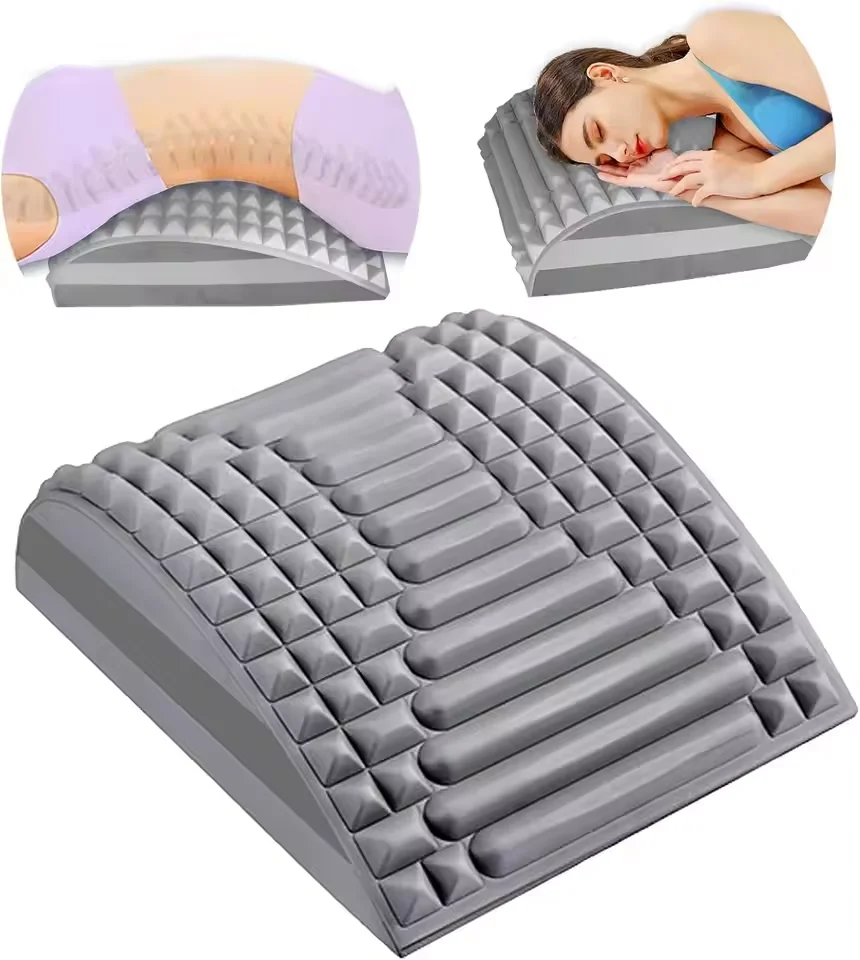 

Back Neck Massager Stretcher for Herniated Disc Pain Relief Relax Posture Corrector Tool Lumbar Cervical Traction Massage Pillow