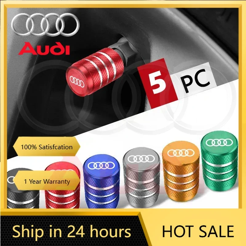 

2025 Hot 5PCS High Quality Car Automobile Wheel Tire Valve Cap Accessories For Audi Sline A6 Q7 A7 S3 A8 A3 RS A1 A5 A4 Quattro