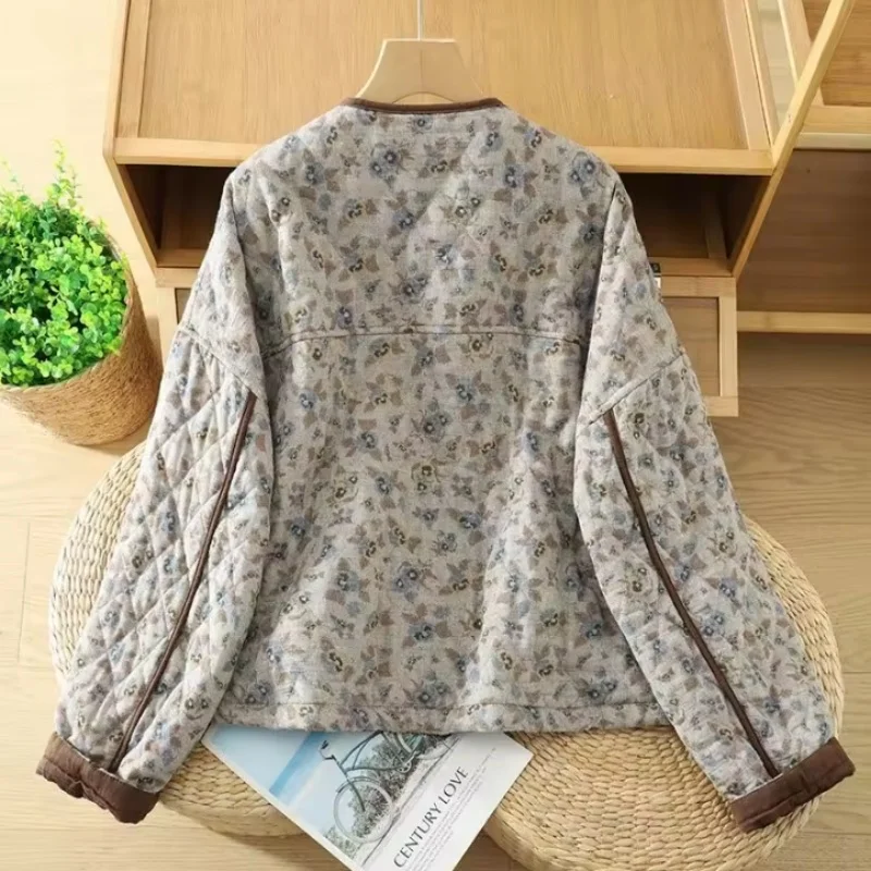 Korean Retro Floral Cotton Pa - đánh giá và giá Women'S Fashion Quilted Jacket