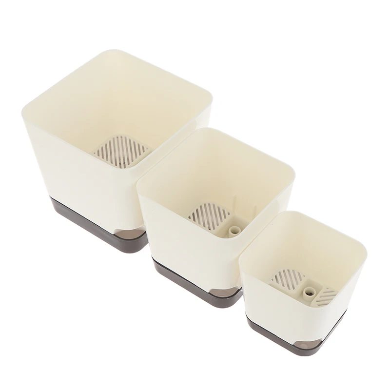 5Pcs/pack 3 Sizes Household Indoor Succulents Plant Pots Self Watering Flower Pots Self Watering Planters With Drainage Hole