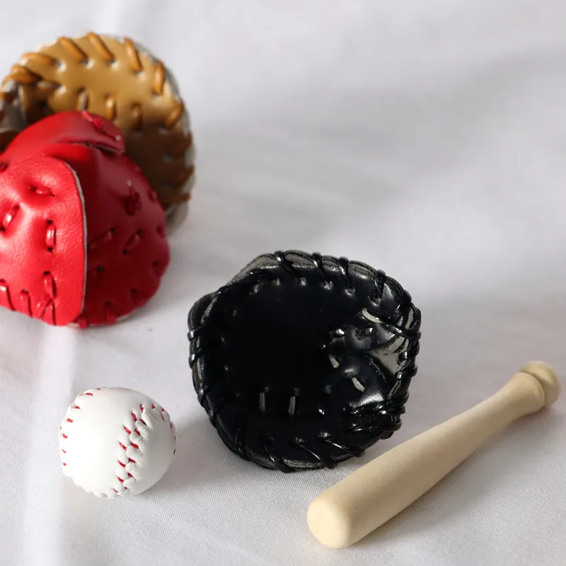 Dollhouse Baseball Bat Glove Mini Simulation Sports 1:6 OB11 Model Figurines Miniatures Toys for Kid Home Decor Decoration  Gift