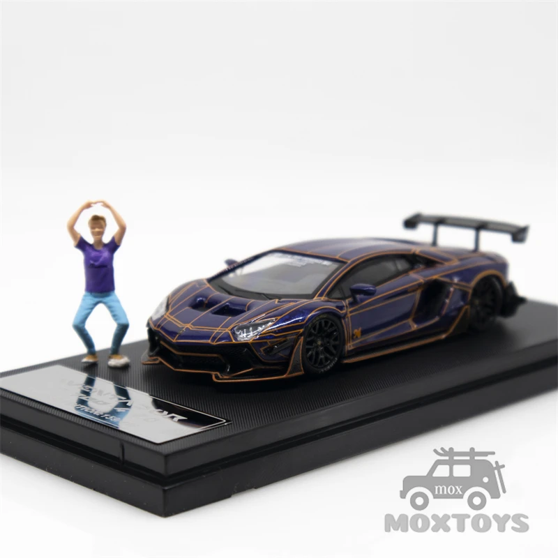 Star Model 1:64 Liberty Walk Aventador LP700-4 fire cracks Purple  Diecast Model Car