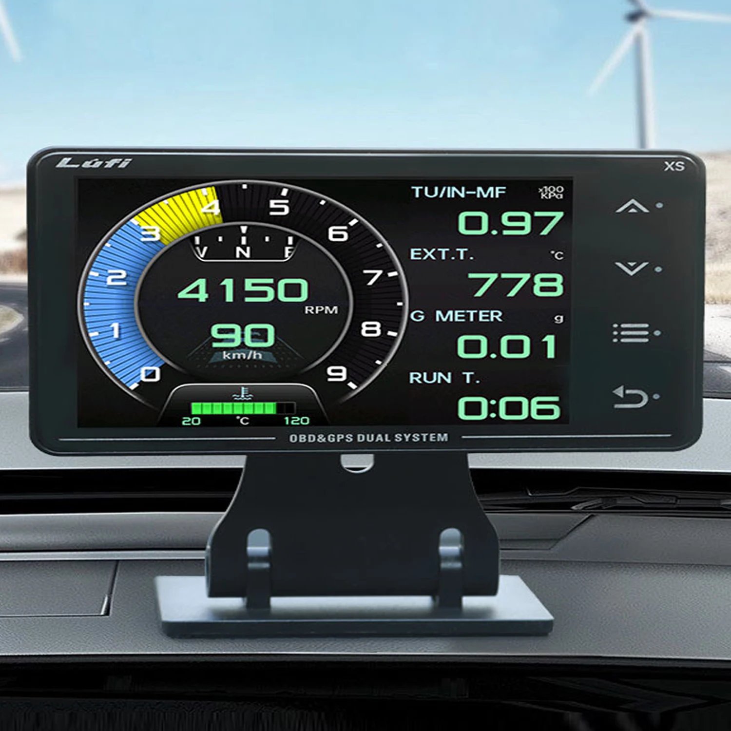 For Most Cars 2008 And Newer Lufi XS OBD2 Gauge With Turbo Boost G-Force Gyrometer GPS Speedo Multifunction Display Monitor