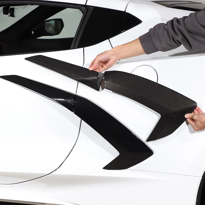 Carbon Fiber For Chevrolet Corvette C8 Stingray Z51 2020-2025 Car Outer Door Handle Cover Car Door Trim Strip Accessories