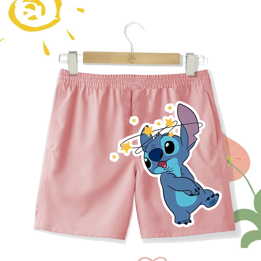 Stitch Summer Kids Shorts Fashion Trend Casual pants Boys Sports Swimming Quick Dry trunks Girls Disney collection