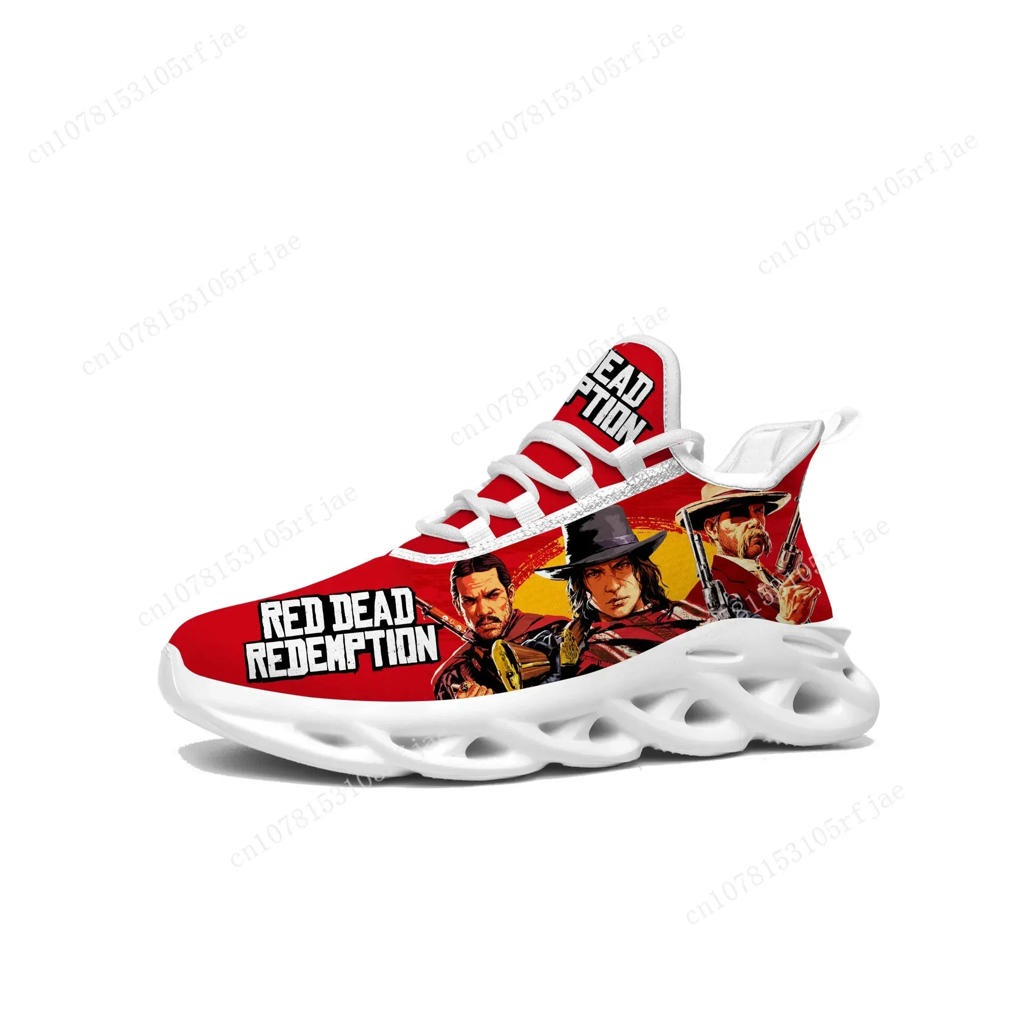 Video Game Red Dead Redemption Flats Sneakers Mens Womens Sports Running Shoes Custom Built Lace Up Shoe
