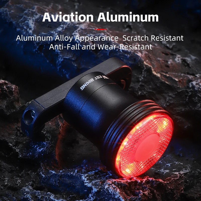 WEST BIKE Intelligent Bike Taillight 15 Modes Type-c Charging LED Cycling Rear Light Smart Brake Sensing Lamp Bicycle Taillight